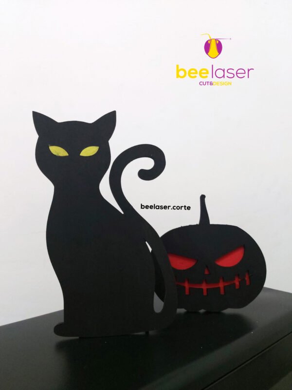 Decoración de Halloween: Gato y Calabaza
