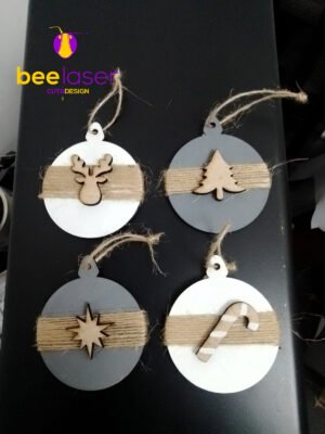 Set 4 esferas de mdf